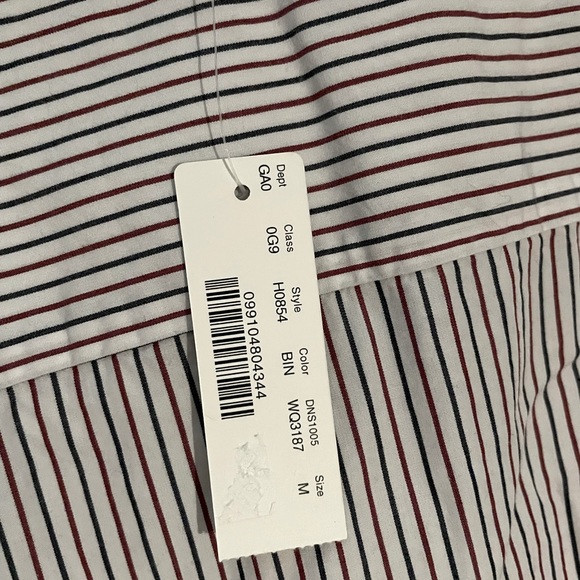 J.CREW The Striped Embellished Blouse NWT Size Medium Burgundy Ink Blue White - Picture 7 of 10